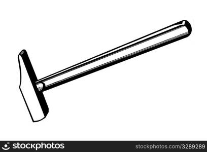 vector silhouette of the gavel on white background