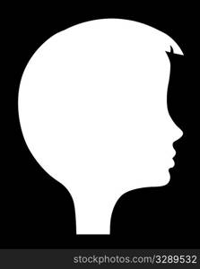 vector silhouette of the head of the girl