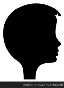 vector silhouette of the head of the girl