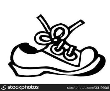 vector silhouette shoe on white background