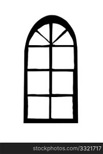 vector silhouette window on white background