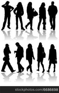 Vector silhouettes man and women