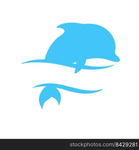 Vector silhouettes of dolphins jumping in the ocean Isolated on background