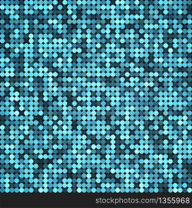 Vector silver abstract retro vintage pixel mosaic background of sparkling sequins for design. Blue disco shiny lights. Multicolor texture. . Vector silver abstract retro vintage pixel mosaic background of sparkling sequins for design. Blue disco shiny lights. Multicolor circles texture.