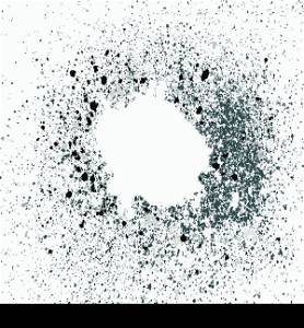 Vector silver paint splash, splatter, and blob shiny on white background. Glowing spray stains abstract background, vector illustration.