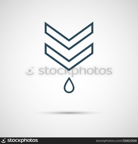 Vector simple arrow pointer on a colored background. Vector simple arrow pointer on a colored background.