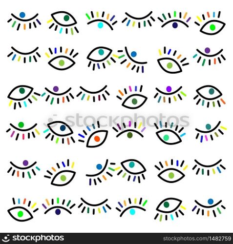 Vector simple bright pattern with third eye on a white background
