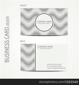 Vector simple business card design. Template. Black and white. Business card for corporate business and personal use. Calling card. Geometric pattern. Randomly disposed spots. Polka dot.. Vector simple business card design. Template. Black and white. Business card for corporate business and personal use. Calling card. Geometric monochrome pattern. Randomly disposed spots. Polka dot.