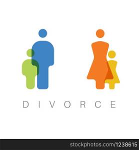 Vector simple divorce concept illustration. Divorce concept illustration