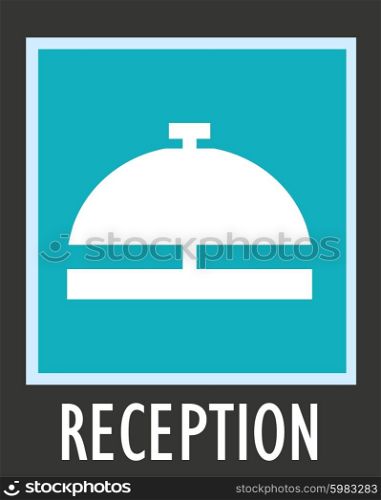 Vector simple icon call the receptionist at hotel.. Vector simple icon call the receptionist at hotel