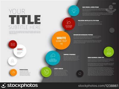 Vector Simple Infographic report template with circles and icons