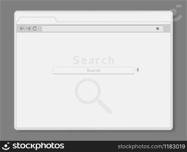 Vector simple opened browser window on white background