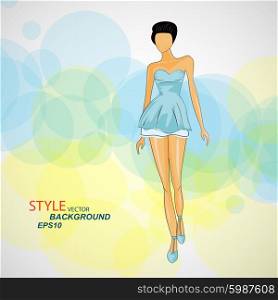 Vector sketch girl in fashion clothes eps.. Vector sketch girl in fashion clothes eps