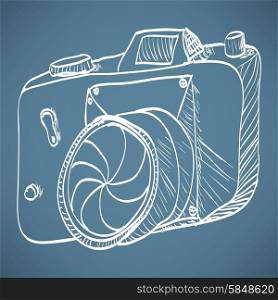 vector sketch style of retro camera