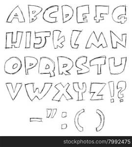 vector sketchy alphabet
