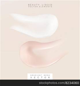 Vector Skincare or Cosmetics Semi-transparent Cream Paste 3D illustration for Lotion, Sh&oo, Shower Gel or Moisturizer Products.