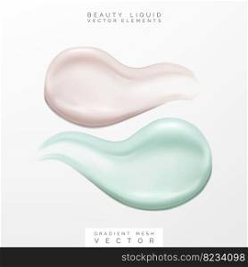 Vector Skincare or Cosmetics Semi-transparent Cream Paste 3D illustration for Lotion, Sh&oo, Shower Gel or Moisturizer Products.
