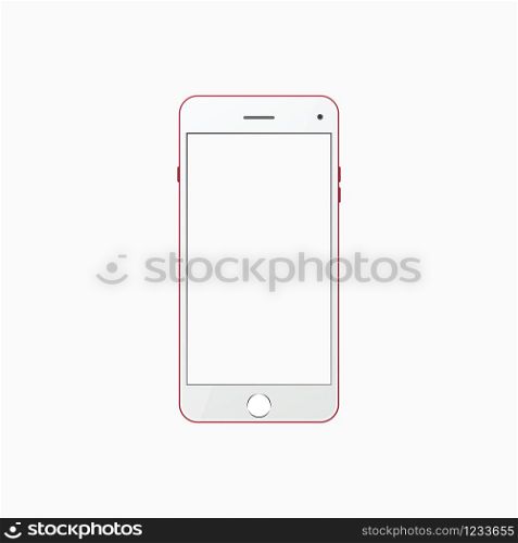 Vector smartphone grey color with blank touch screen isolated on White background