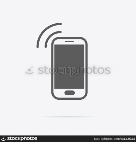 Vector Smartphone Icon. Smartphone icon call isolated on gray background. Vector illustration