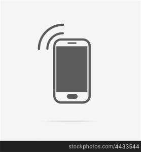 Vector Smartphone Icon. Smartphone icon call isolated on gray background. Vector illustration