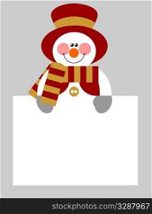 Vector. Smile snowman in color 04