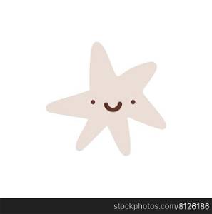 Vector Smily abstract Scandinavian Cute star. Cartoon happy theme. Element of baby boho design isolated on white background.. Vector Smily abstract Scandinavian Cute star. Cartoon happy theme. Element of baby boho design isolated on white background