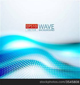 Vector smooth blue wave abstract background