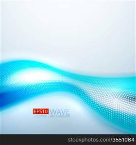 Vector smooth blue wave abstract background
