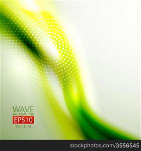 Vector smooth green environmental wave abstract background