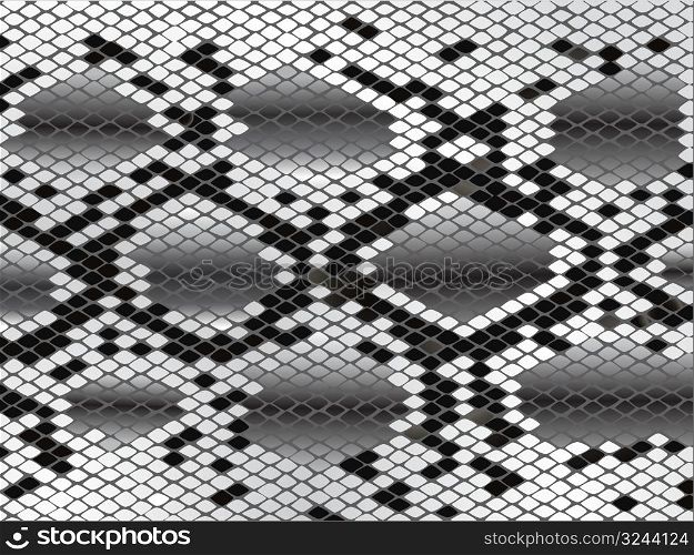 Vector snake skin lozenge pattern in black grey and white