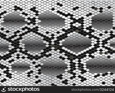 Vector snake skin lozenge pattern in black grey and white