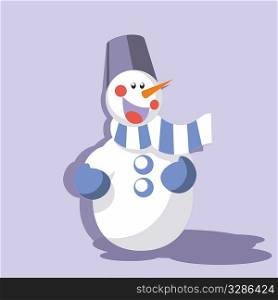 Vector. Snowman in color 09