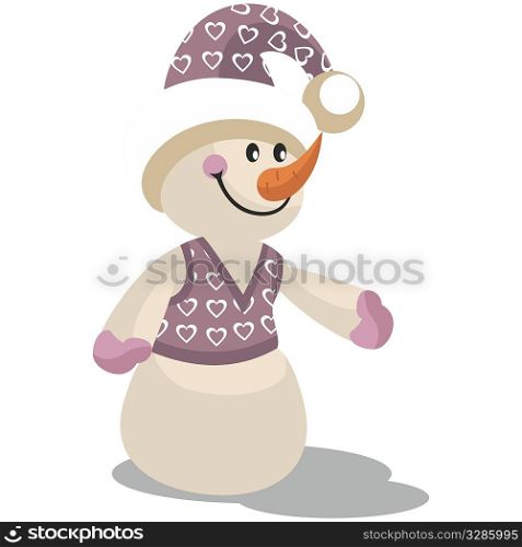 Vector. Snowman in color 13