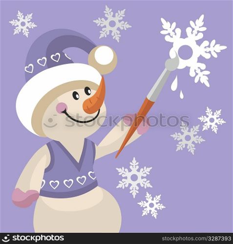Vector. Snowman in color 17