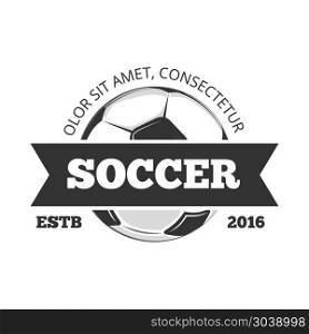Vector soccer logo, badge template isolated in black white. Vector soccer logo, badge template isolated in black white. Banner for football tournament illustration