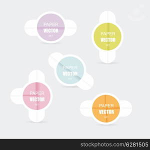 Vector:special offer colorful stickers set with folded paper