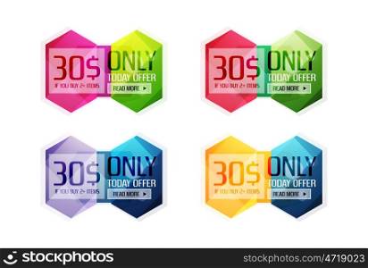 Vector special offer stickers and banners - sale tags, labels or advertising special offer templates. Icon set
