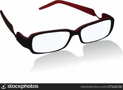 Vector spectacles isolated on white background with shadow