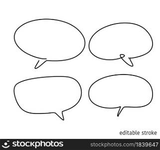Vector Speech Bubble in Continuous Line Drawing with Editable Stroke. Sketchy Talk Concept. Outline Simple Artwork.. Speech Bubble in Continuous Line Drawing with Editable Stroke. Sketchy Talk Concept. Outline Simple Artwork. Vector Illustration.