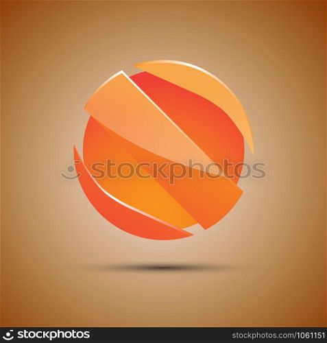 Vector spherical letter S, in glass