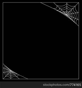 Vector spider web corner on a black background.Vector illustration EPS10. Vector spider web corner on a black background.