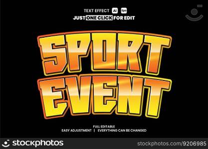 Vector sport day text effect, editable modern easy to edit customize simple and elegant design