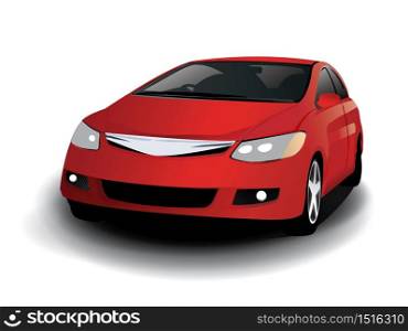Vector sports red car front view