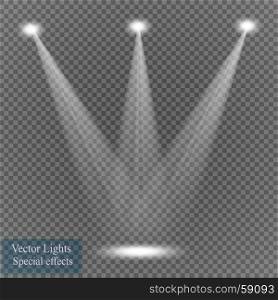Vector spotlight on transparent background. Light effect. Vector spotlight on transparent background.Light effect. Magic concept