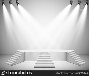 Vector Spotlights. Scene. Light Effects Podium Illustration. Vector Spotlights. Scene. Light Effects Podium. Light