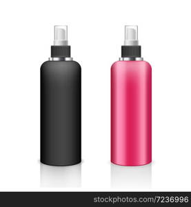 Vector Spray bottle black and pink products, design collection isolated on whtie background, llustration