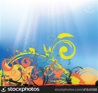vector spring background with floral