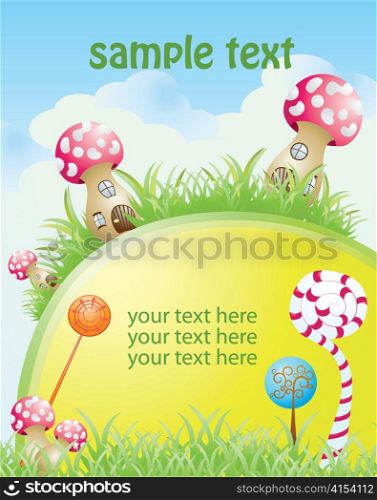 vector spring background with mushrooms