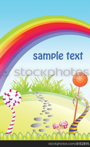vector spring background with rainbow