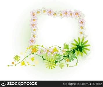 vector spring floral frame
